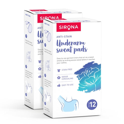 Sirona Under Arm Sweat Pads for Men and Women - 24 Pads