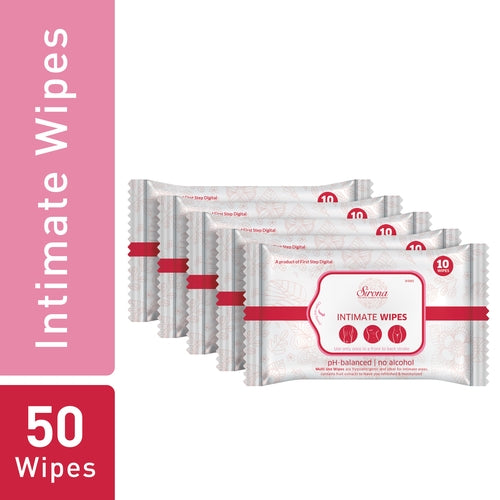 Sirona Intimate Wet Wipes - 50 Wipes (5 Pack -10 Wipes Each)
