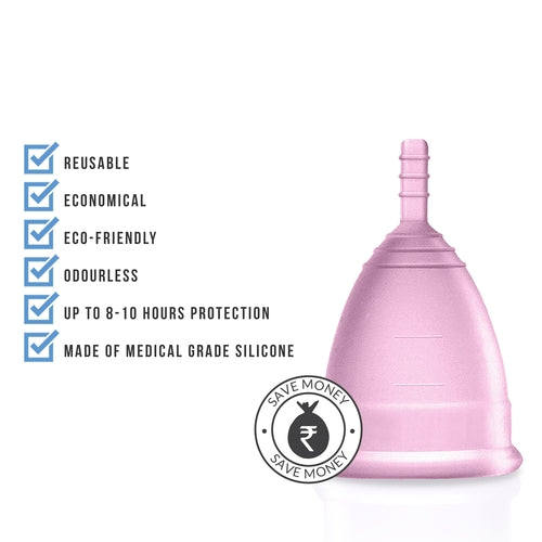 Sirona Reusable Menstrual Cup for Women - Medium Size, Ultra Soft, Odour and Rash Free, No Leakage, Protection for Up to 10-12 Hours, FDA Approved