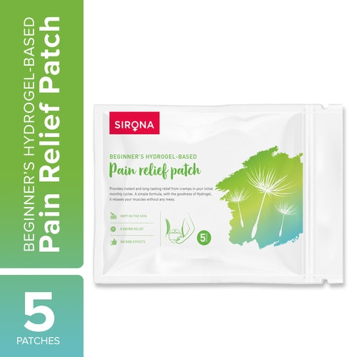 Sirona Herbal Period Pain Relief Patches - 5 Patches, Instant Relief from Menstrual Cramps, No Chemical Actives, No Side Effects