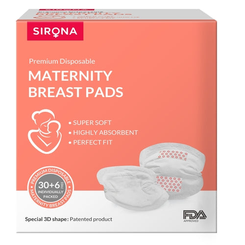 Sirona Antibacteria Disposable Maternity and Nursing Breast Pads - 36 Pads