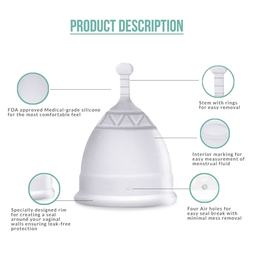 Sirona Reusable Menstrual Cup for Women - Small Size, Ultra Soft, Odour & Rash Free, No Leakage, Protection For Upto 10-12 Hours, FDA Approved