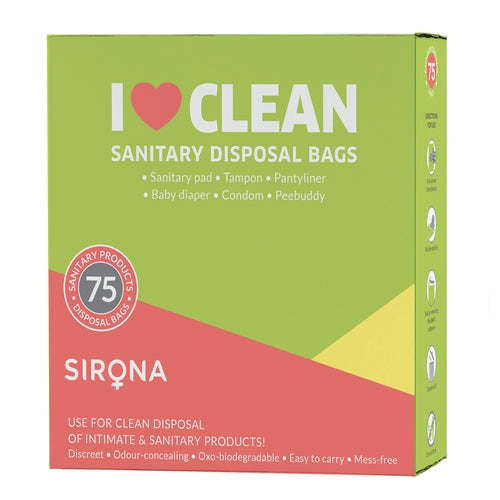 Sirona Sanitary and Diaper Disposal Bags- 75 Bags, for Discreet Disposal of Baby Diaper, Tampons, Sanitary Pads