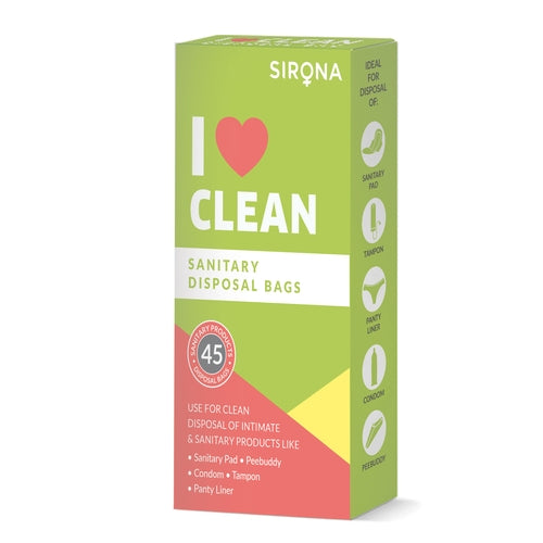 Sirona Sanitary and Diaper Disposal Bags- 45 Bags, for Discreet Disposal of Baby Diaper, Tampons, Sanitary Pads