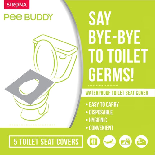PeeBuddy Waterproof Toilet Seat Cover - 5 Toilet Sheets