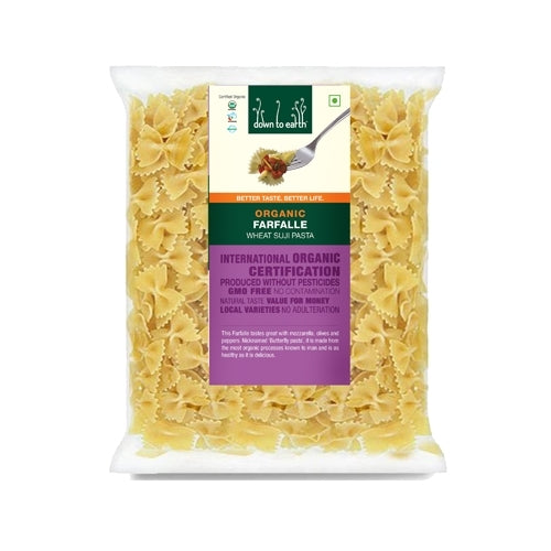 Organic Wheat flour Farfalle Pasta 500g by Down to Earth