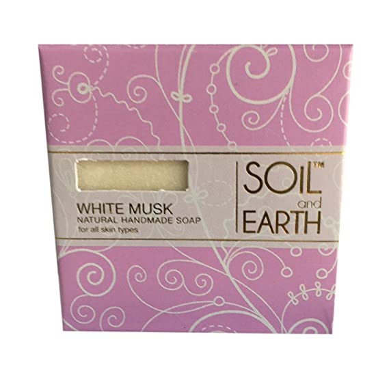 SOIL AND EARTH NATURAL HANDMADE SOAP - WHITE MUSK (Pack of 4)