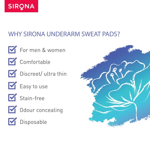 Sirona Under Arm Sweat Pads for Men and Women - 24 Pads