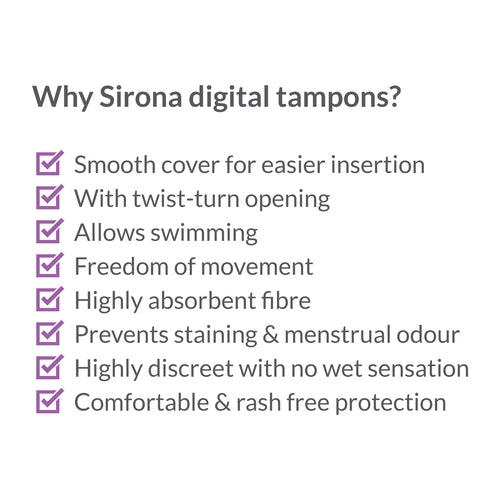 Sirona Medium Flow Premium Digital Tampon - 12 Pcs