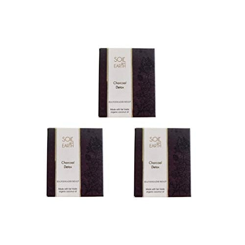 SOIL AND EARTH NATURAL HANDMADE SOAP - Active Charcoal (Pack of 4)